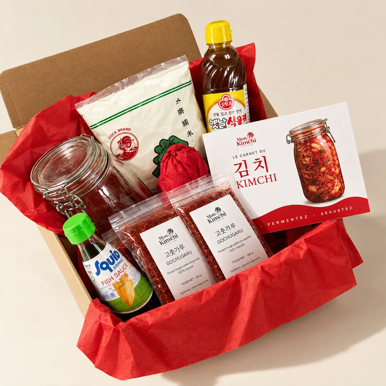 Coffret ouvert du Kit Kimchi Studio